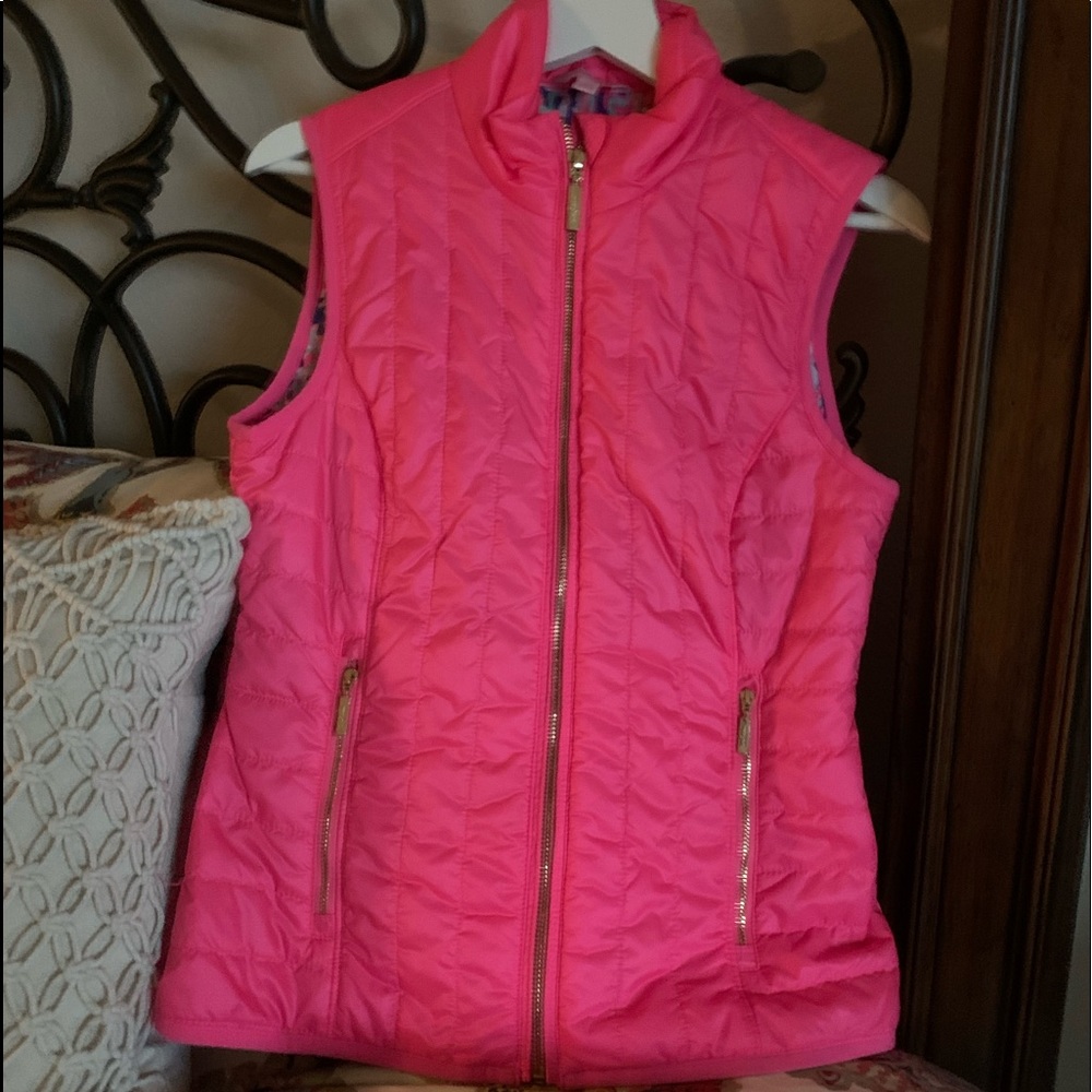 Lilly Pulitzer Small Pink Zippered Vest